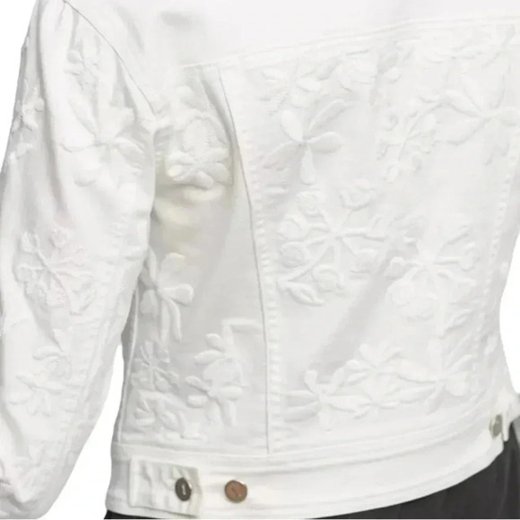 Pilcro And The Letterpress Embroidered Jean Jacket, White, Women’s Size XS‎ - Picture 3 of 13